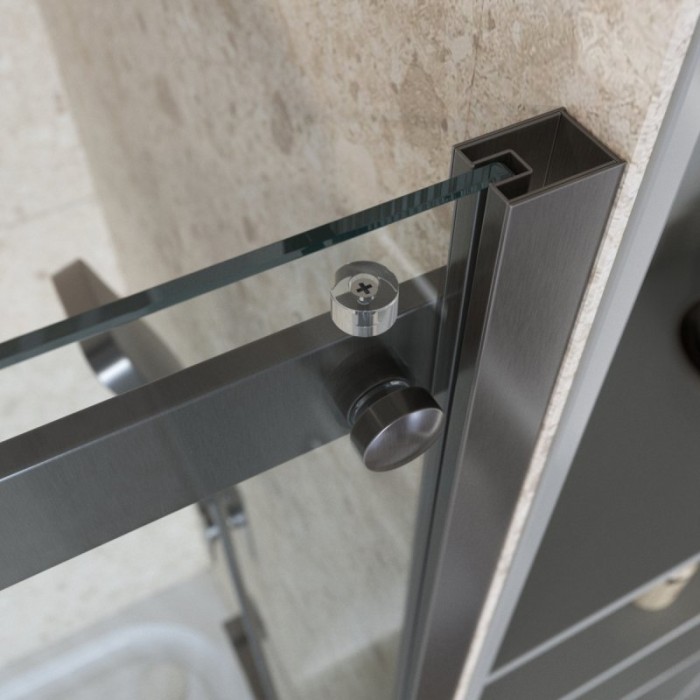 Душевой уголок 90х90 стекло прозрачное, профиль оружейная сталь MARINO BelBagno