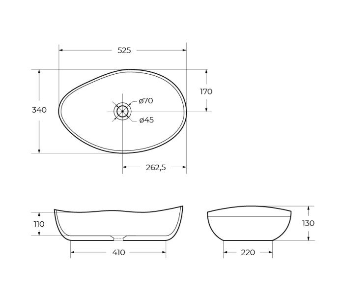 Накладная раковина BelBagno BB1362
