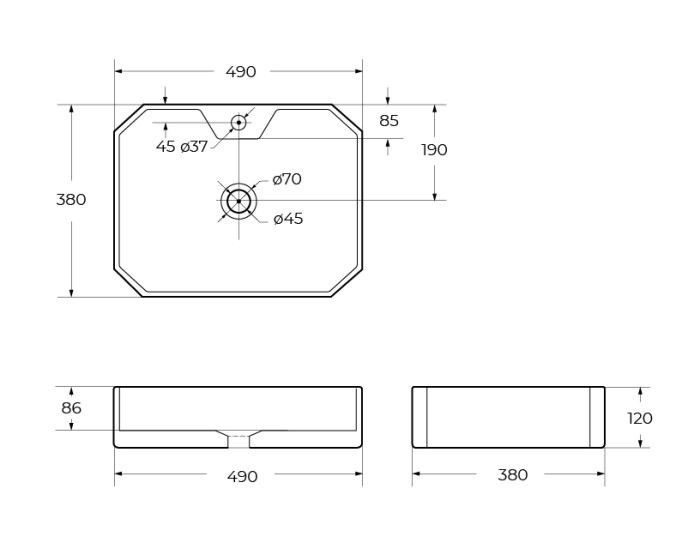 Накладная раковина BelBagno BB1387
