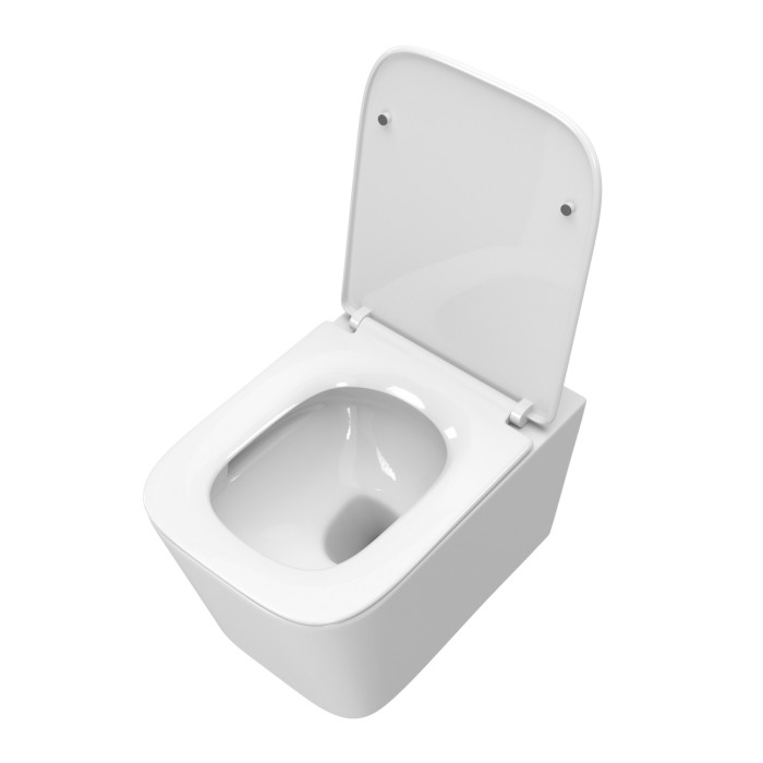 Унитаз подвесной безободковый с сиденьем и смывом TORNADO BelBagno DUE-TOR BB5171CH-TOR/SC