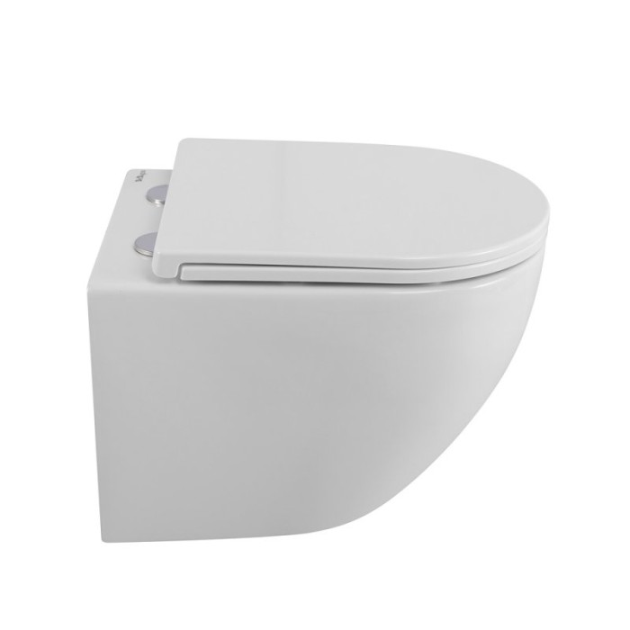 Унитаз подвесной безободковый с сиденьем BelBagno UNO BB3105CHR/SC