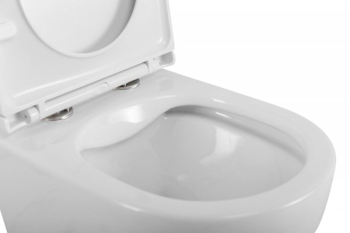 Унитаз подвесной безободковый с сиденьем BelBagno UNO BB3105CHR/SC