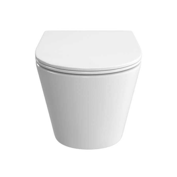 Унитаз подвесной безободковый с сиденьем и смывом TORNADO BelBagno TRE-TOR BB5180CH-TOR/SC