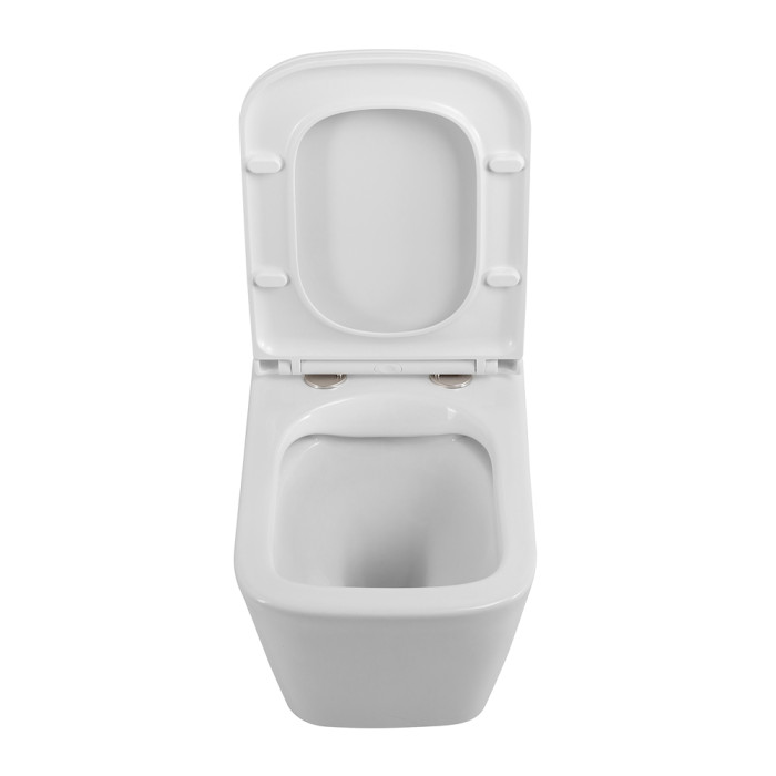 Унитаз подвесной безободковый с сиденьем BelBagno DUE BB3103CHR/SC