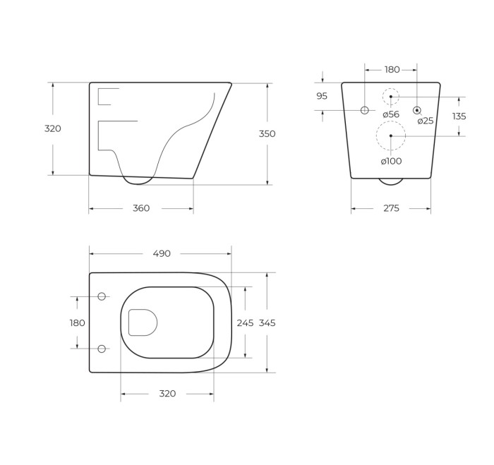 Унитаз подвесной безободковый с сиденьем и смывом TORNADO BelBagno ARDENTE-R BB520CH-TOR/SC