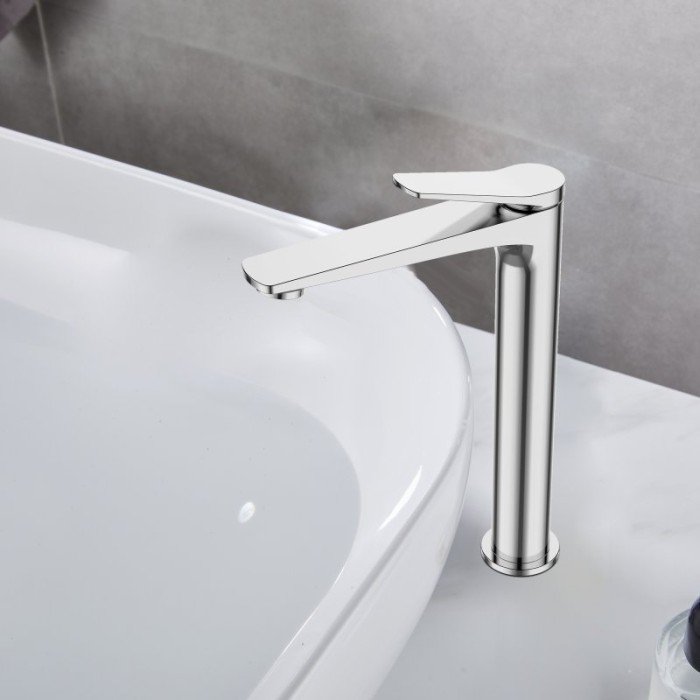 Смеситель для накладной раковины без донного клапана BelBagno UNIQUE-LMC-CRM-W0