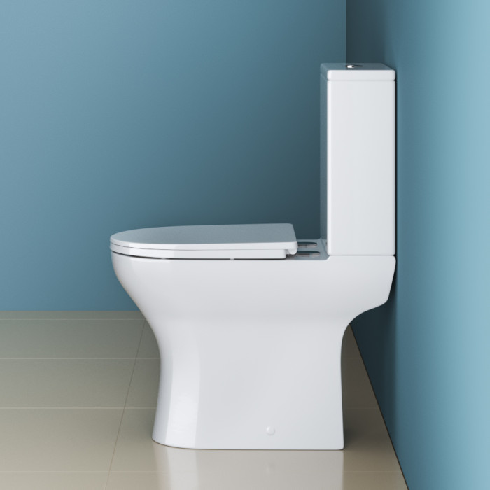 Унитаз-компакт безободковый с сиденьем BelBagno LOUNGE BB045CPR/SC