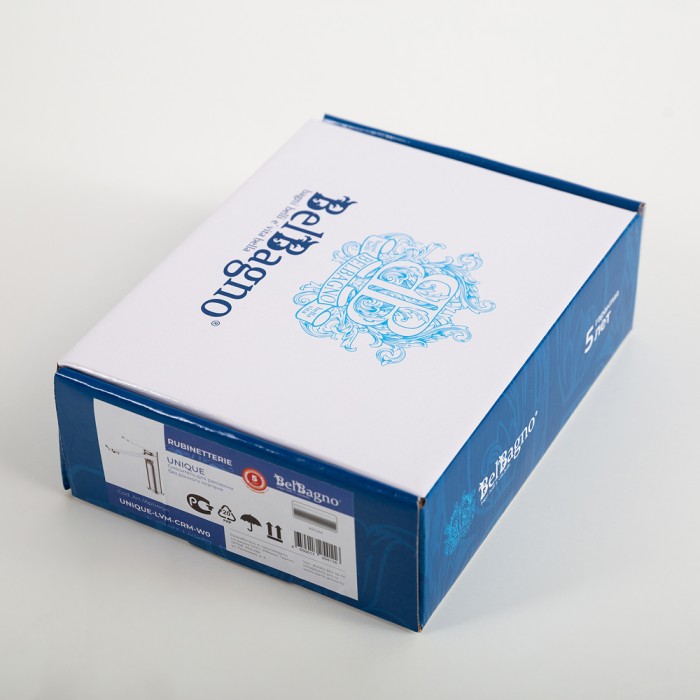 Смеситель для раковины без донного клапана BelBagno UNIQUE-LVM-CRM-W0