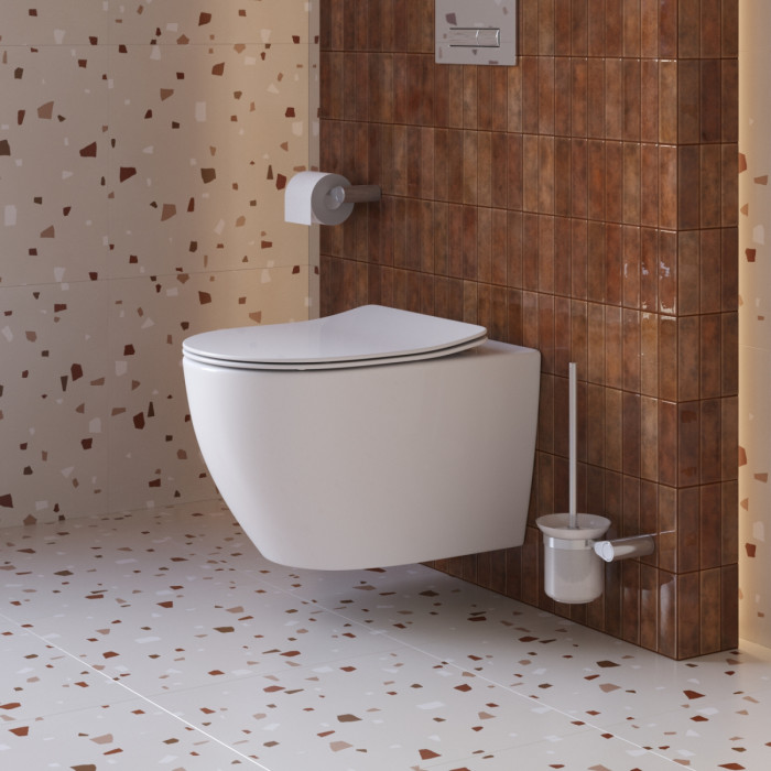 Унитаз подвесной безободковый с сиденьем CEZARES STREAM CZR-2426-TH-TOR/SC