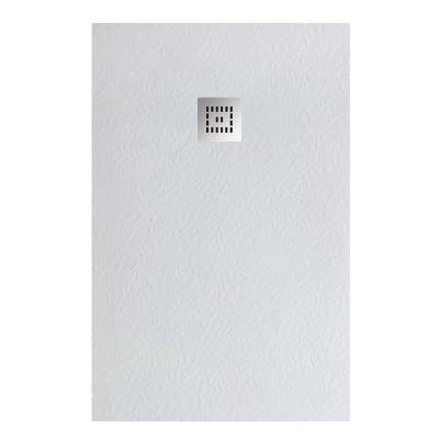 Душевой поддон из искусственного мрамора в комплекте с сифоном BelBagno UNO TRAY-MR-UNO-AH-160/80-35-W-CR