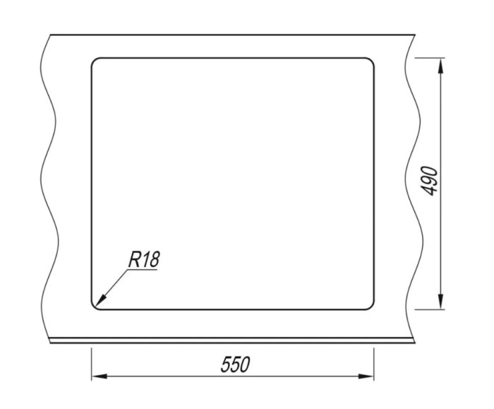 Мойка для кухни каменная 57х51 см, черная, врезная, с сифоном FS-Venezia-5751-Nero