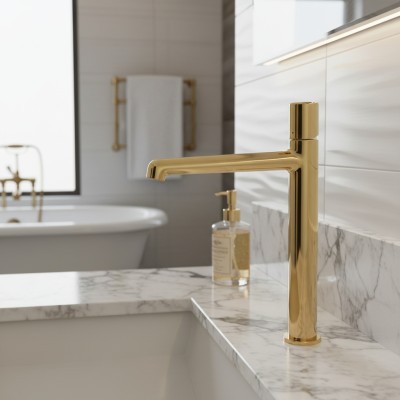 Смеситель для накладных раковин BelBagno UNO UNO-LMC-ORO-W0