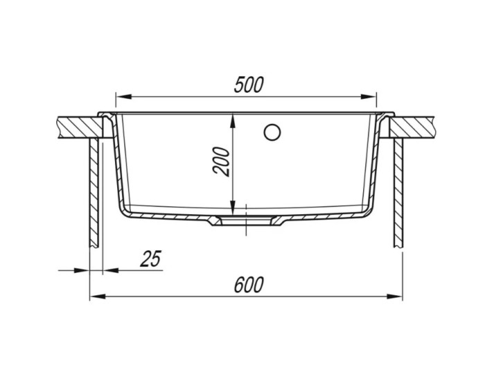 Мойка для кухни каменная 57х51 см, бежевая, врезная, с сифоном FS-Venezia-5751-Sand