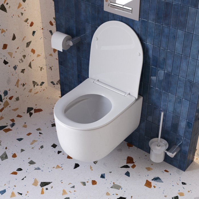 Унитаз подвесной безободковый с сиденьем и смывом TORNADO BelBagno SOFT-TOR BB084CH-TOR/SC
