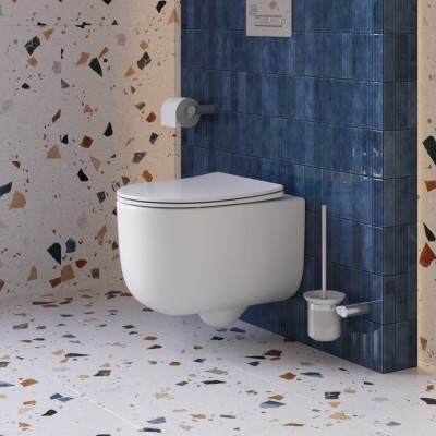 Унитаз подвесной безободковый с сиденьем и смывом TORNADO BelBagno SOFT-TOR BB084CH-TOR/SC