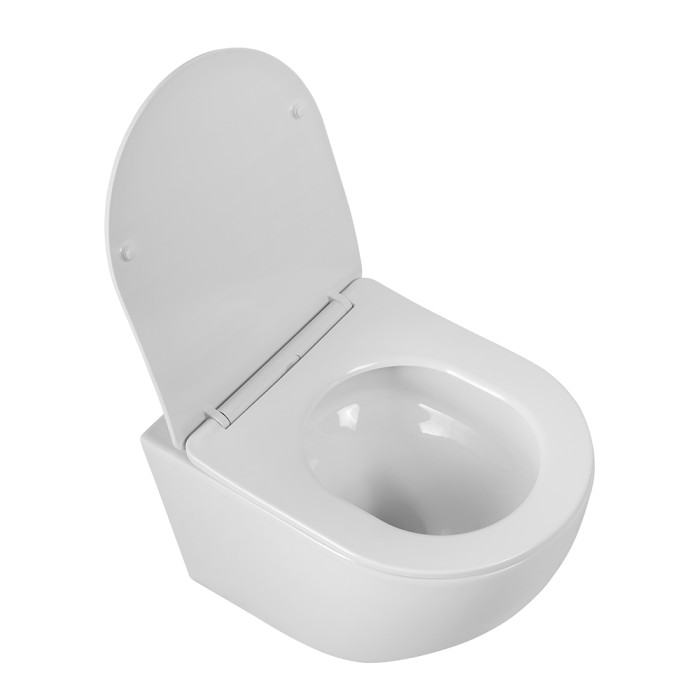 Унитаз подвесной безободковый с сиденьем и смывом TORNADO SFERA-TOR BB046CH-TOR/SC