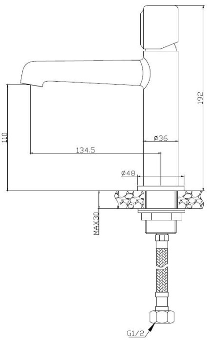 Смеситель для раковины BelBagno UNO UNO-LVM-ORO