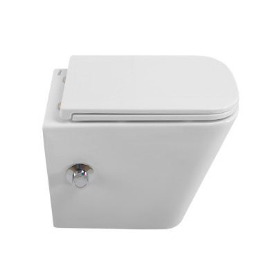 Унитаз подвесной с сиденьем, функцией биде и смесителем BelBagno DUE BB3103CHR-BS/SC