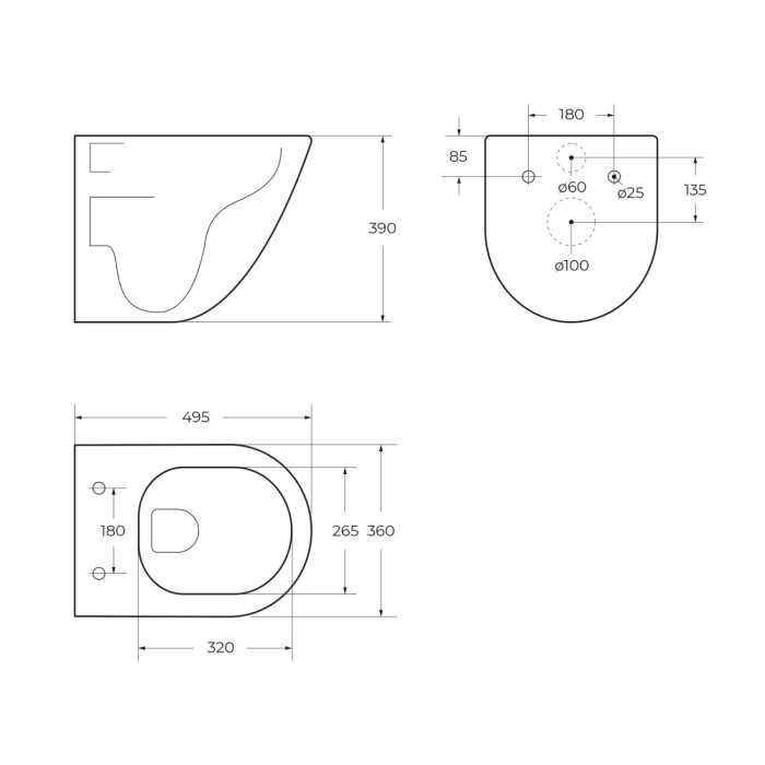 Унитаз подвесной безободковый с сиденьем и смывом TORNADO BelBagno AMANDA-TOR BB051CH-TOR-FC/SC