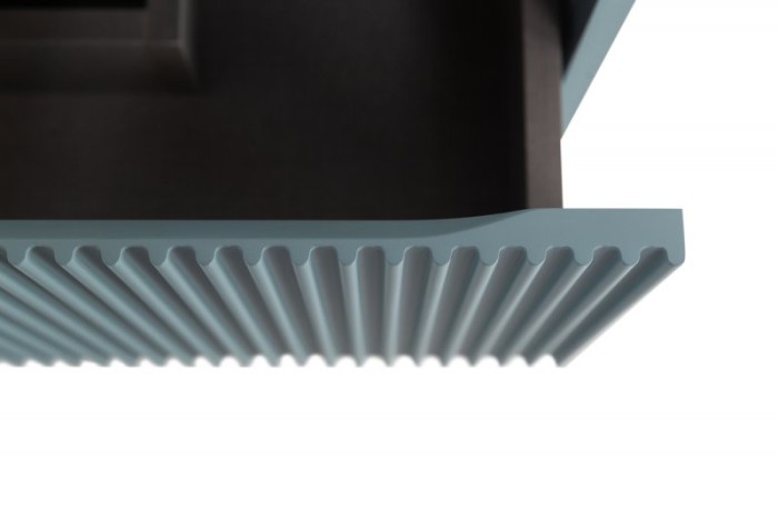 Тумба голубая с раковиной, подвесная с двумя выкатными ящиками BelBagno 600x455x608