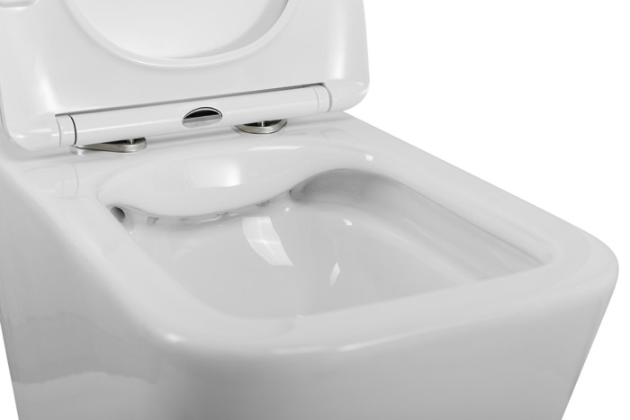 Унитаз подвесной безободковый с сиденьем BelBagno DUE 2.0 BB7107CHR/SC