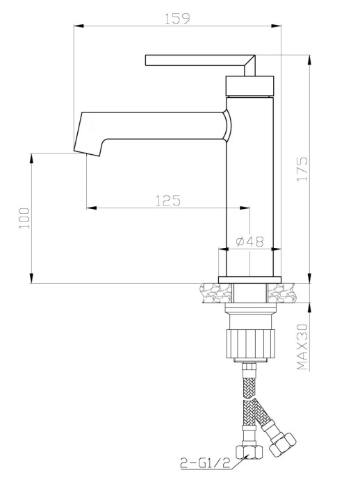Смеситель для раковины BelBagno ACQUA ACQUA-LVM-CRM