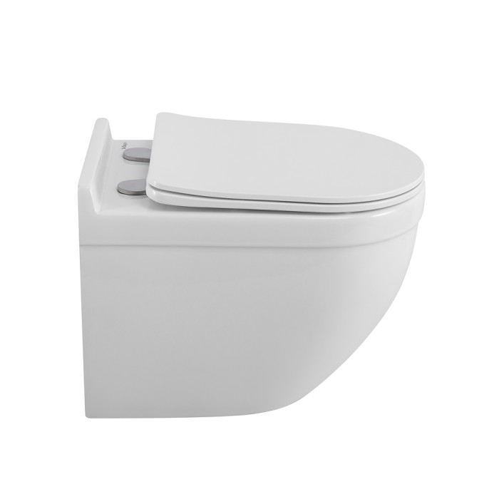 Унитаз подвесной безободковый с сиденьем и смывом TORNADO BelBagno SENSO-TOR BB017CH-TOR/SC