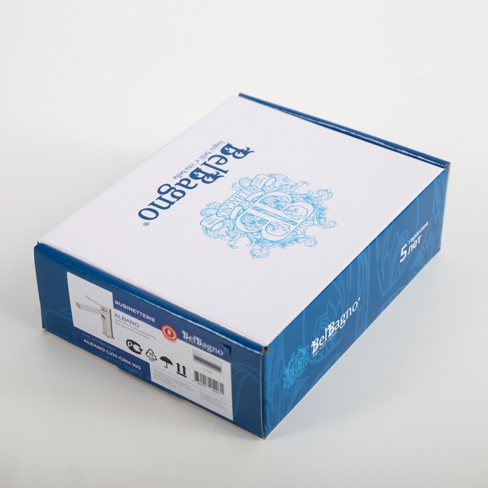 Смеситель для раковины без донного клапана BelBagno ALBANO-LVM-CRM-W0