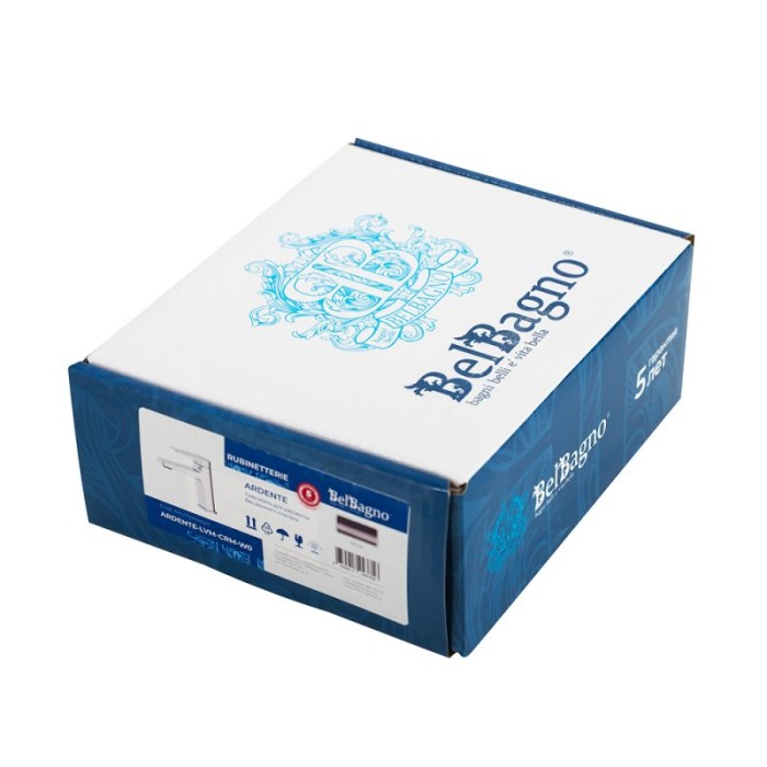 Смеситель для раковины без донного клапана BelBagno ARDENTE-LVM-CRM-W0