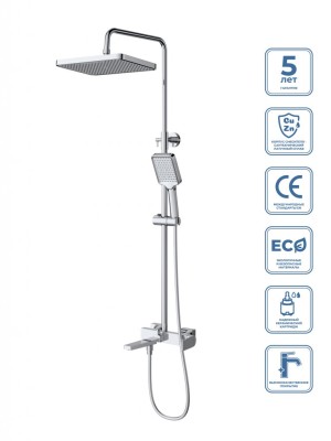 Душевая стойка со смесителем и изливом BelBagno ARDENTE-VSCM-CRM