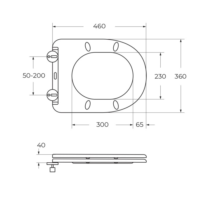Унитаз приставной безободковый с сиденьем BelBagno FLAY-R BB1003CBR/SC