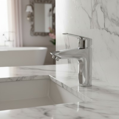 Смеситель для раковины без донного клапана BelBagno DUE-LVM-CRM-W0