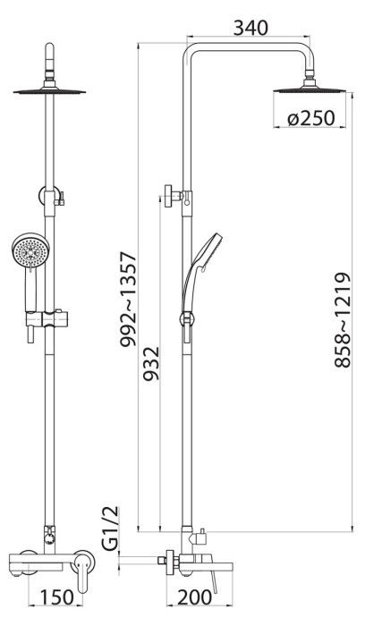Душевая стойка BelBagno DELTA DEL-VSCM-IN