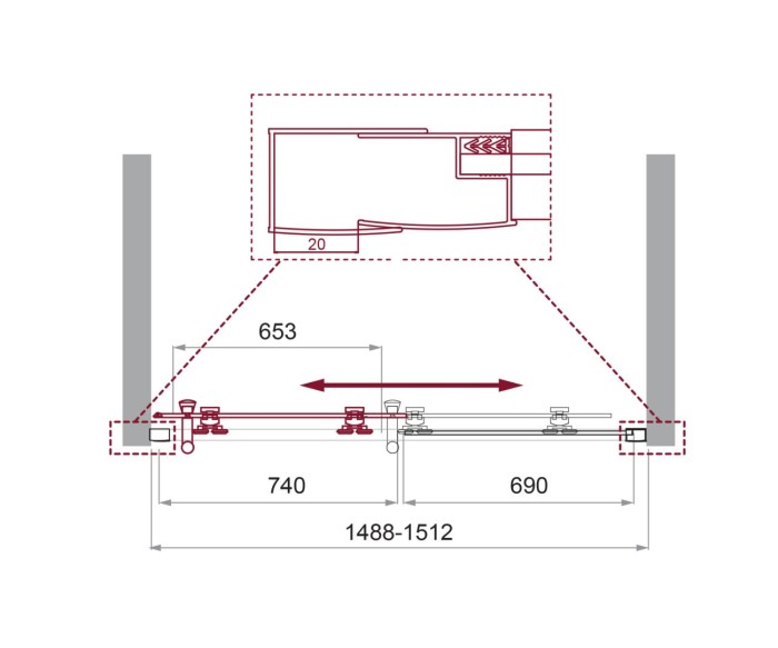Душевая дверь BelBagno UNO-195-BF-1-150-P-Cr