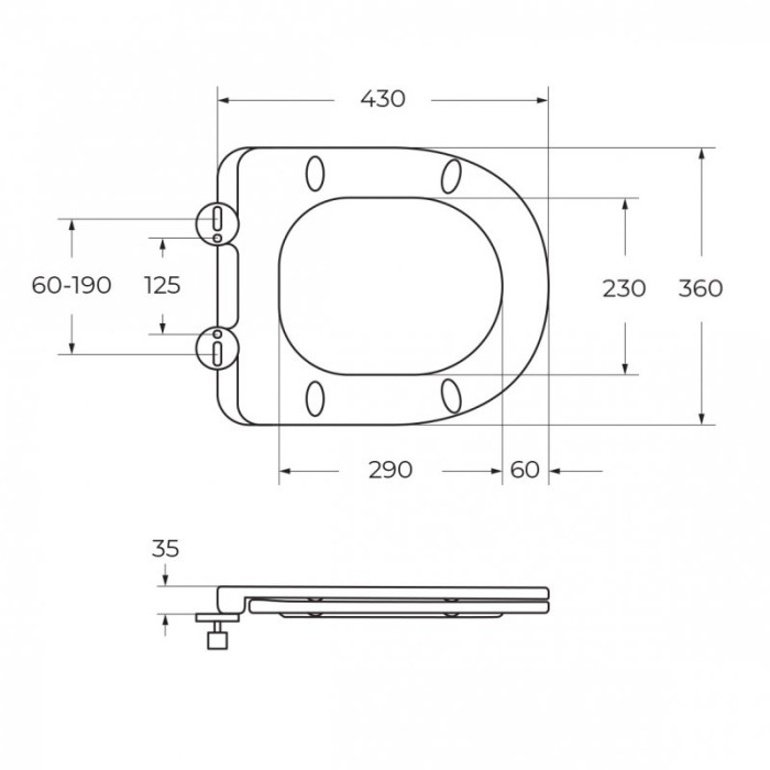 Унитаз подвесной безободковый с сиденьем CEZARES LINER CZR-3808-53-TH-TOR/SC