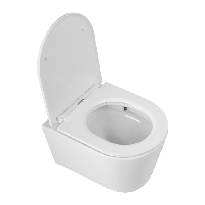 Унитаз подвесной безободковый с сиденьем CEZARES LINER CZR-38083-49-TH-TOR/SC