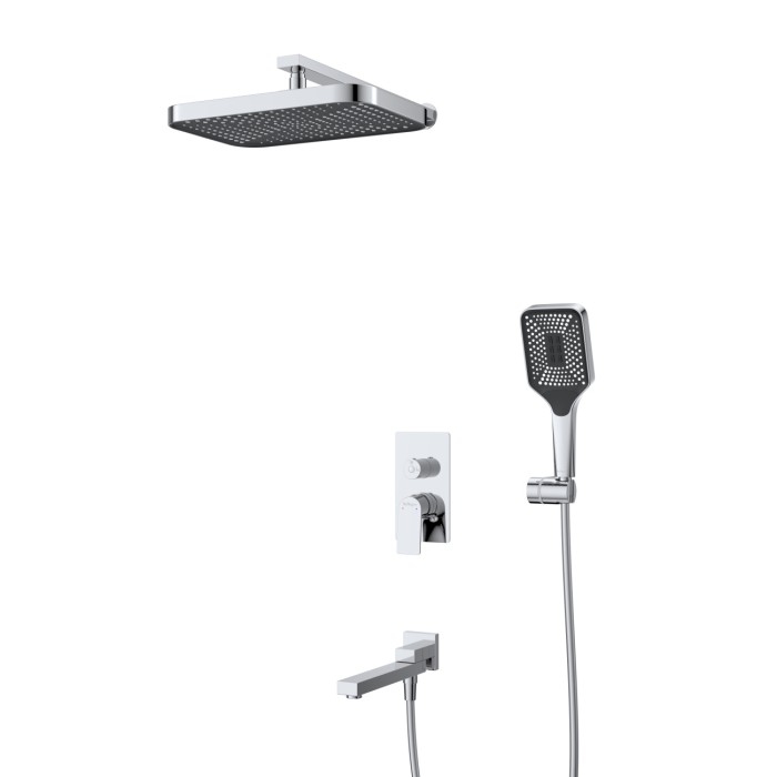 Душевой комплект встраиваемый с изливом BelBagno DUE-VDSET-CRM