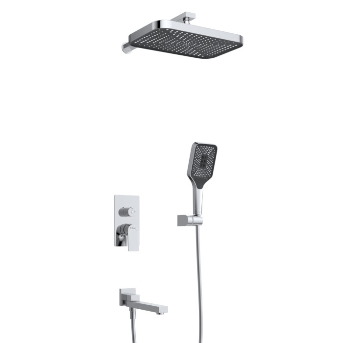 Душевой комплект встраиваемый с изливом BelBagno DUE-VDSET-CRM