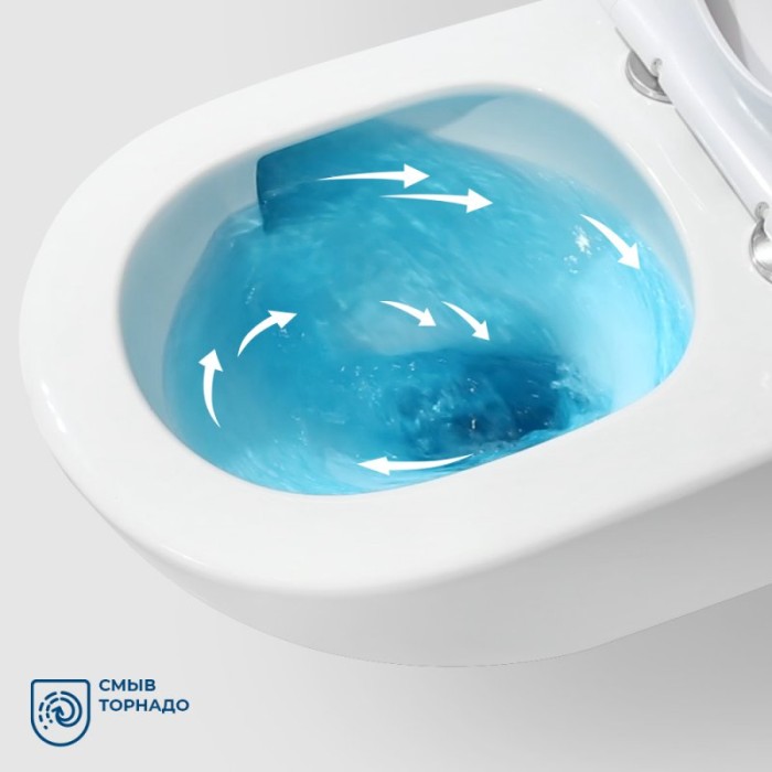 Унитаз подвесной безободковый со смывом TORNADO BelBagno SOFT-TOR BB084CH-TOR