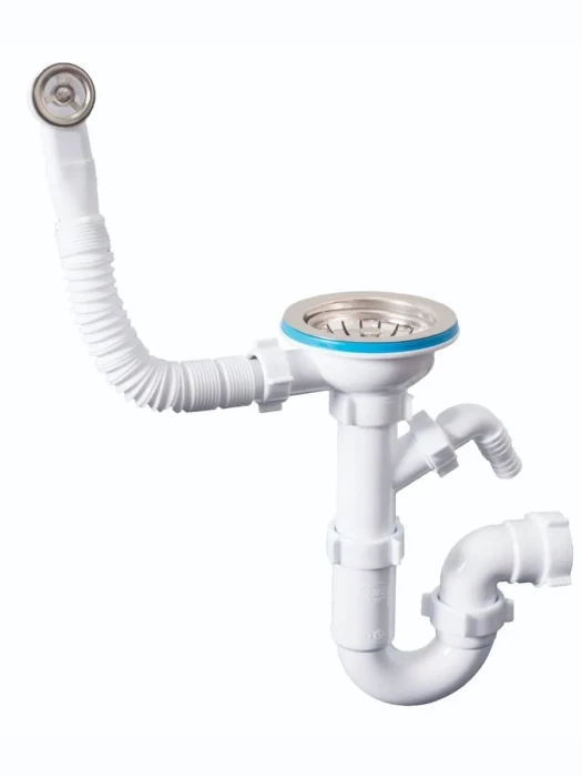 Мойка для кухни круглая каменная 51 см, песочная, врезная, с сифоном FS-Lorenzo-51-Sand