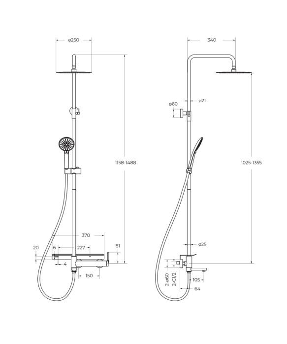 Душевая стойка BelBagno ETNA ETN-VSCM-IN