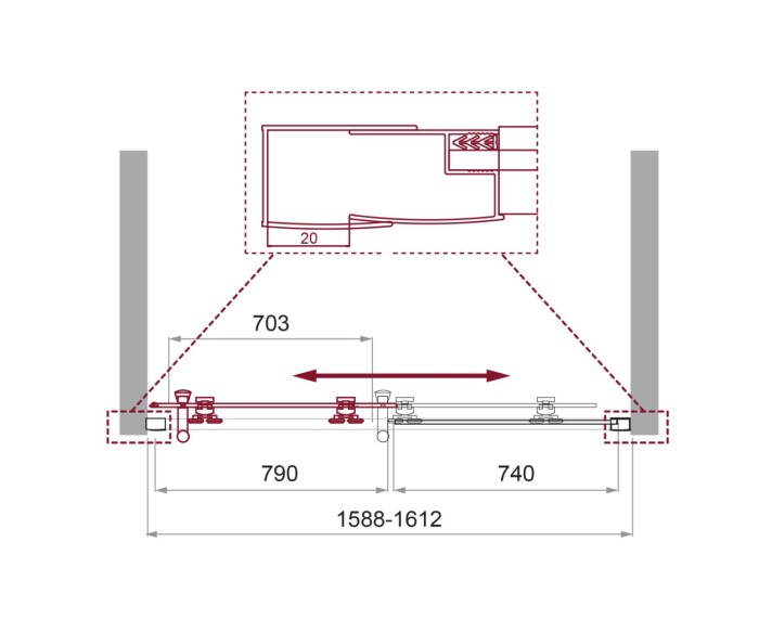 Душевая дверь BelBagno UNO-195-BF-1-160-P-Cr