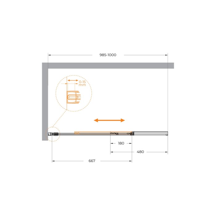 Душевая шторка на ванну с фиксированным креплением одной створки CEZARES SLIDER-FIX-VF-11-100/150-C-Cr