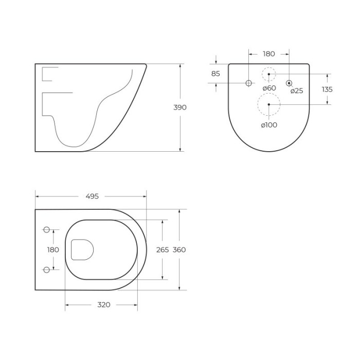Унитаз подвесной безободковый со смывом TORNADO BelBagno AMANDA-TOR BB051CH-TOR-FC