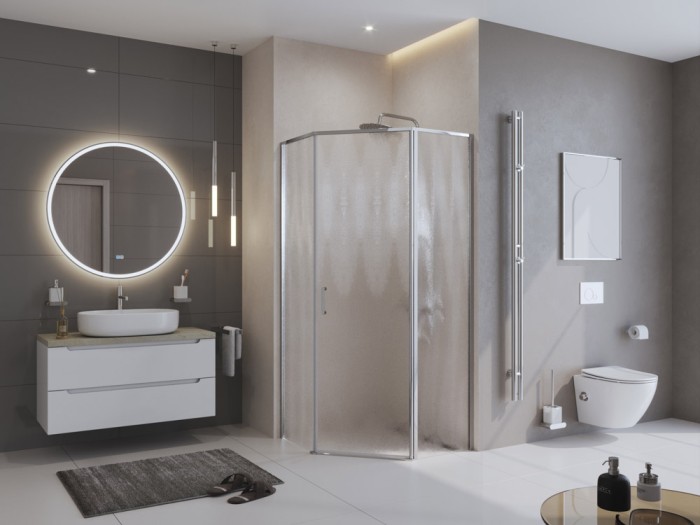 Душевой уголок BelBagno UNO-195-P-1-90-CH-CR