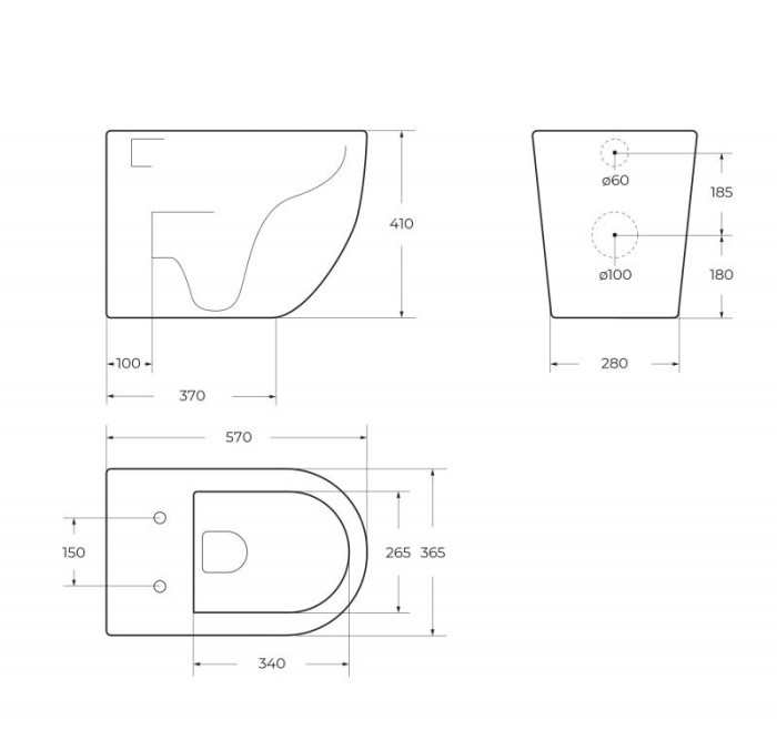 Унитаз приставной безободковый BelBagno SFERA-R BB2141CBR