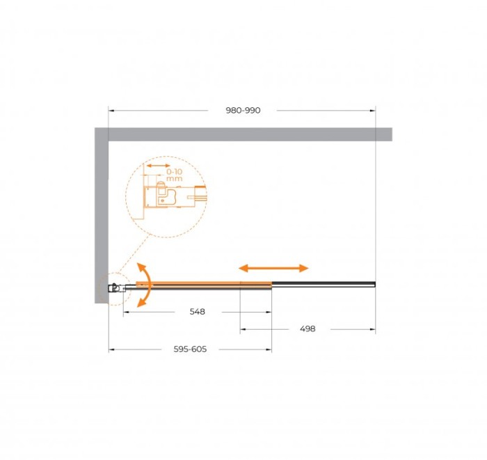 Душевая шторка на ванну CEZARES SLIDER-VF-11-100/150-C-Cr