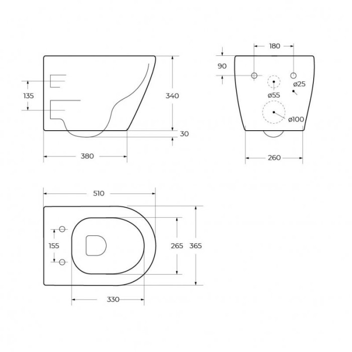 Унитаз подвесной безободковый CEZARES STYLUS-TOR CZR-6601-TH-TOR