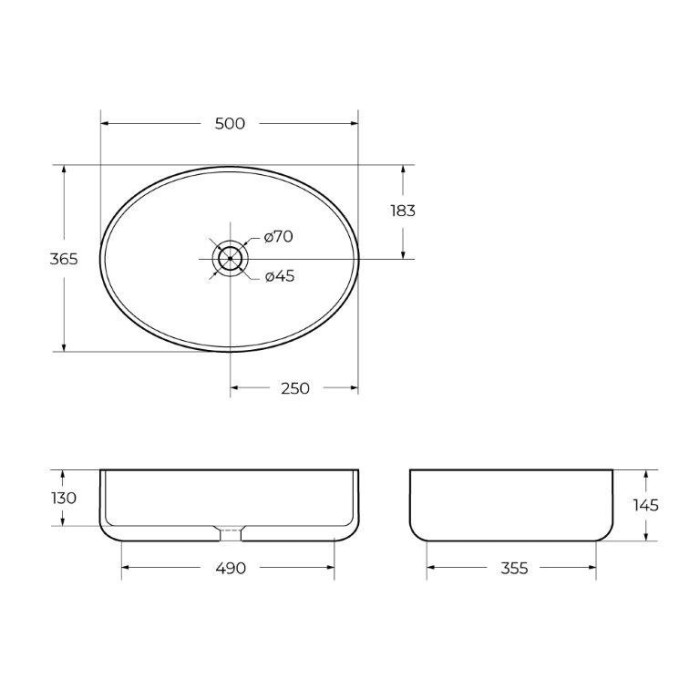 Накладная раковина BelBagno BB1049