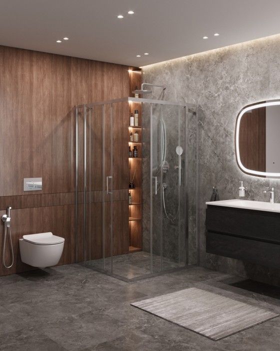 Душевой уголок CEZARES MOLVENO-A-22-90+30-C-Cr-IV